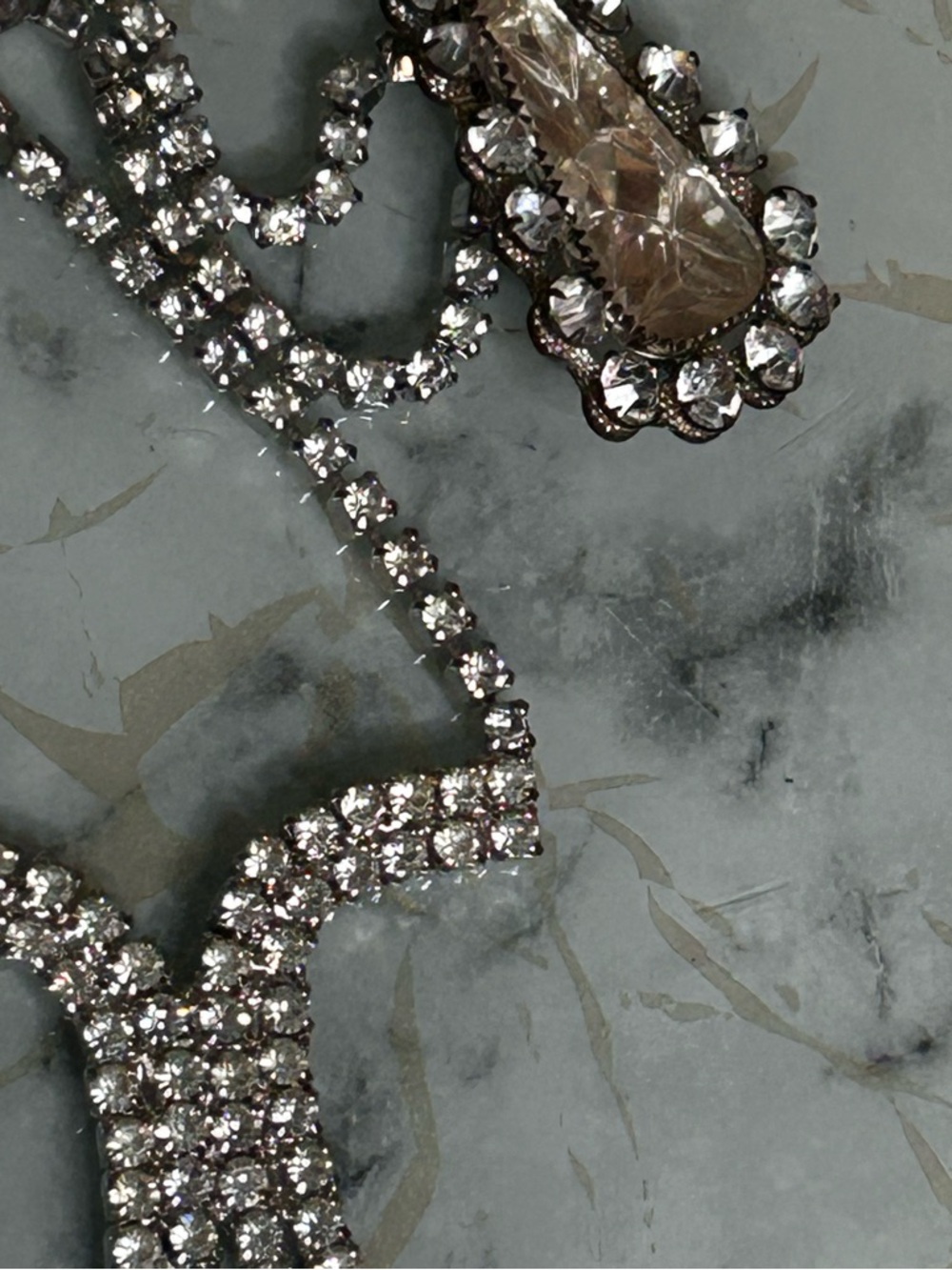 Vintage Rhinestone Jewelry Set Necklace Brooch Earrings Bridal Prom Formal - Picture 6 of 14